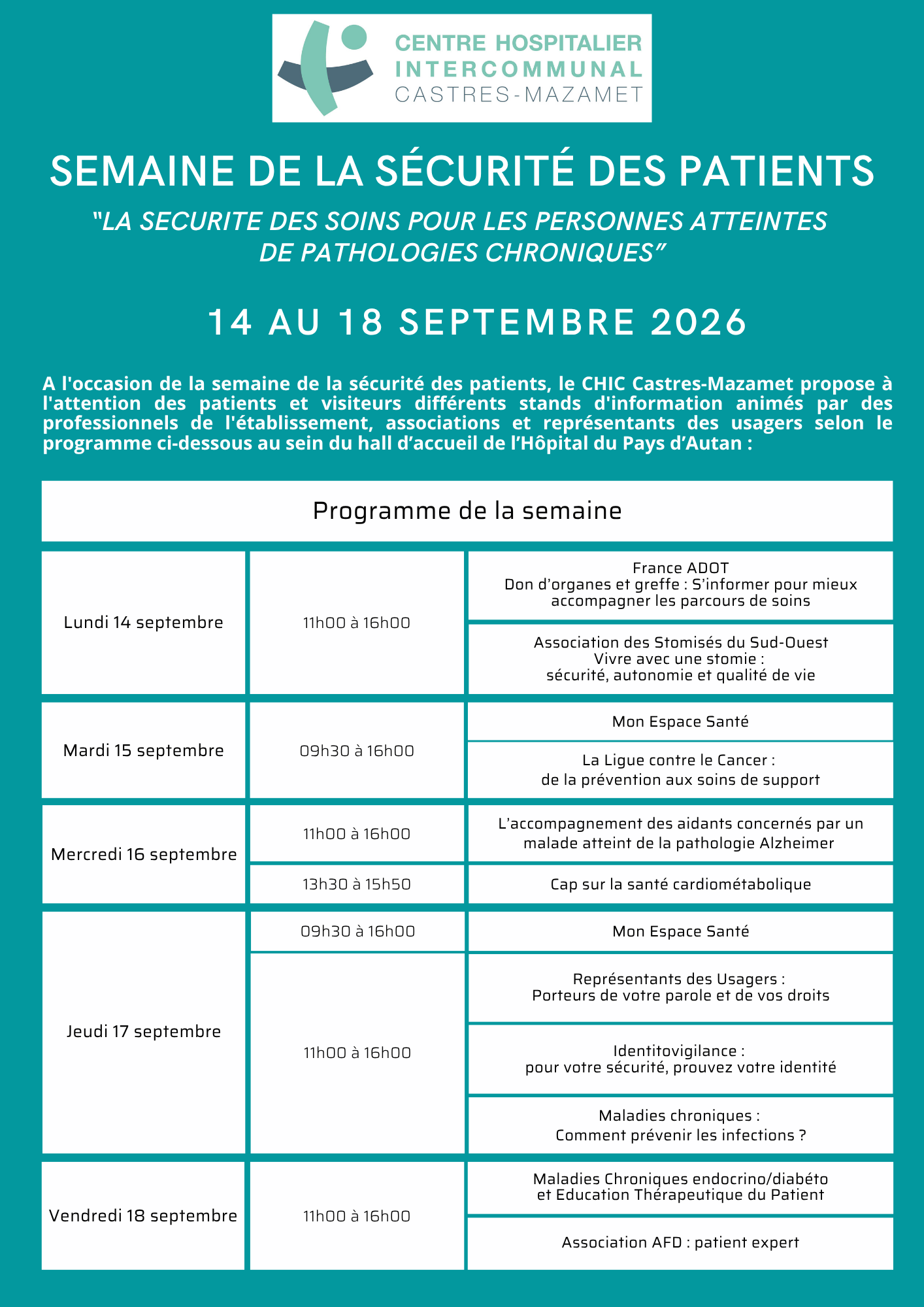 Semaine S&eacute;curit&eacute; des Patients